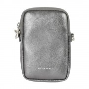 Maison Fanli | Leather Phone Pouch | Metallic Grey